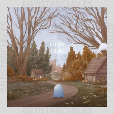 Sleepy Ghost & Orange Sofa - Lazy Autumn