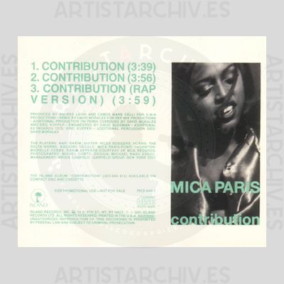 Mica Paris - Contribution