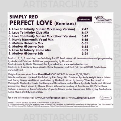 Simply Red - Perfect Love - Remixes